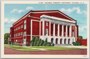 Columbia Township Auditorium Columbia SC South Carolina Linen Postcard H66