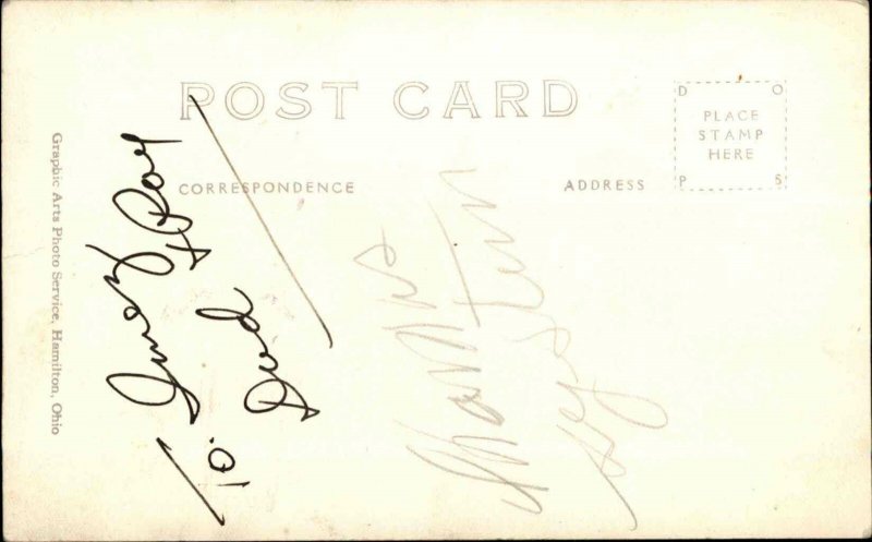 Music Duo Piano DUD & RAY Autograph - Hamilton OH Studio Real Photo Postcard