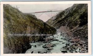 RPPC  DEAD HORSE GULCH, White Horse & Yukon CANTILEVER BRIDGE Tinted  Postcard