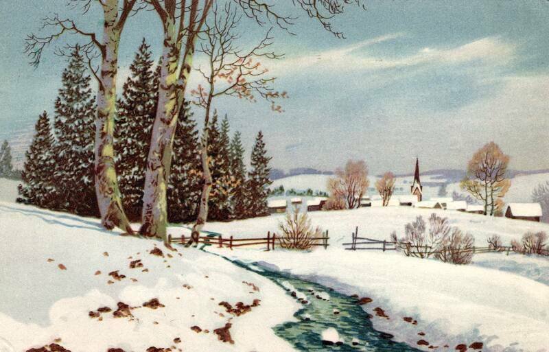 1969 Dalkullan Imports Chicago,IL Illinois Winter Scene Advertising Postcard