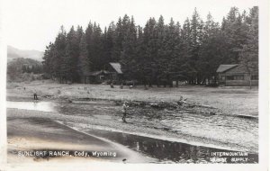 RPPC - Sunlight Ranch Cody Wyoming WY Fishing UNP Postcard T12