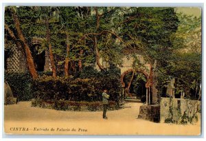 c1910 Entrance to the Palace of Pena Cintra Portugal Antique Postcard