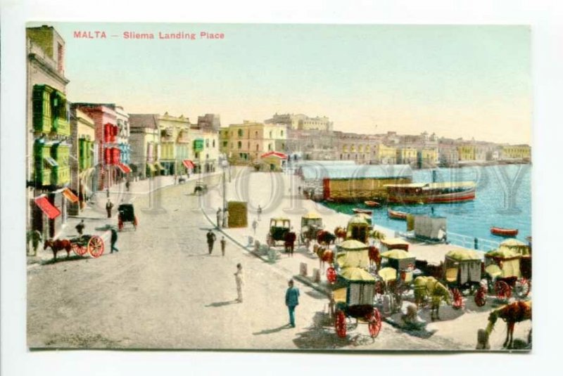 425905 MALTA Sliema Landing place Vintage postcard