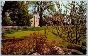 Vtg Spring In New England Meeting House Church Chapel View Postcard