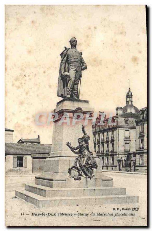 Old Postcard Bar le Duc Meuse Statue of Marechal Excelmans