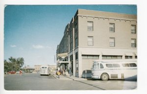 Detroit Lakes MN Greyhound Bus Depot Old Cars 1955 Postcard