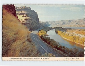 Postcard Highway 12 along Snake River at Clarkston, Washington