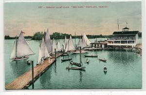 Oregon Yacht Club Sail Boats Portland OR 1910c postcard