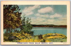 Postcard c1930s Greetings From Balm Beach Ontario Scenic View by Ashton-Potter B