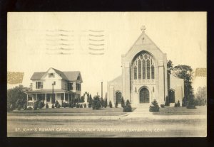 Saybrook, Connecticut/CT Postcard, St. John's Catholic Church & Rectory