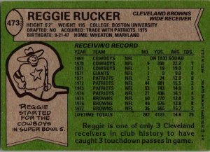 1978 Topps Football Card Reggie Rucker Cleveland Browns sk7096