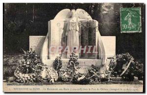 Old Postcard Bourbonne Les Bains The war memorial in the Castle Park