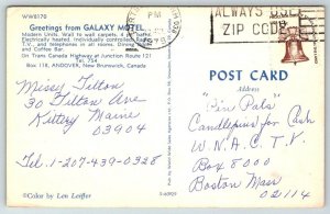 1978  Galaxy Motel  Andover  New Brunswick  Canada  Postcard