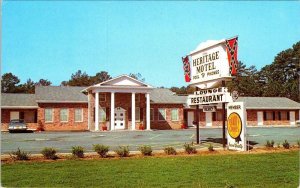 Macon, GA Georgia  HERITAGE MOTEL Roadside ca1950's Chrome Advertising Postcard