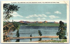 Postcard - Yellowstone Lake & Absaroka Range, Yellowstone National Park, Wyoming