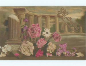 tinted rppc c1910 BEAUTIFUL FLOWERS AC8953