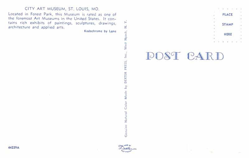 Postcard MUSEUM SCENE St. Louis Missouri MO AS2391