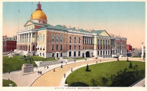 Vintage Postcard State House Historical Building Landmark Boston Massachusetts