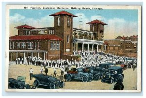 1920 Pavilion Clarendon Municipal Bathing Beach Chicago Illinois IL Postcard