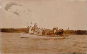 'Bonita' Boat Full of People Unknown Location Real Photo Postcard G83