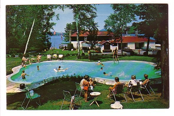 Lac Ouimet Resort, People Swimming, Outdoor Pool, St Jovite, Quebec, Photo W ...