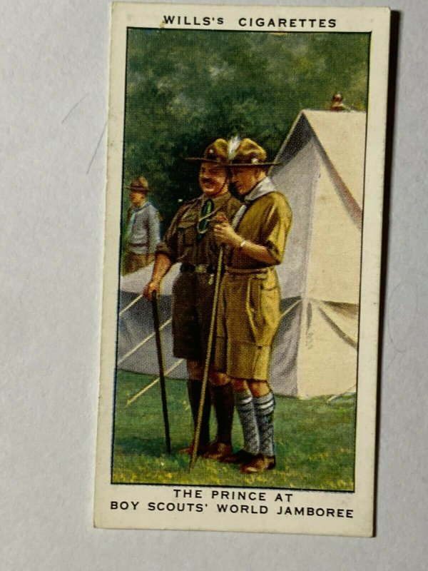 CIGARETTE CARD - WILLS REIGN GEORGE V #34 PRINCE AT BOY SCOUTS WORLD   (UU312)