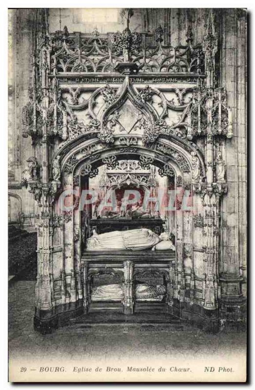 Old Postcard Bourg Brou Church Choir Mausoleum