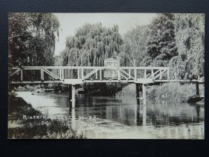 New Zealand RIVER AVON Gated Footbridge Ch. Ch. Old RP Postcard by James Gardner