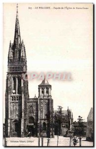 Old Postcard The Folgoet Facade of & # 34Eglise Notre Dame