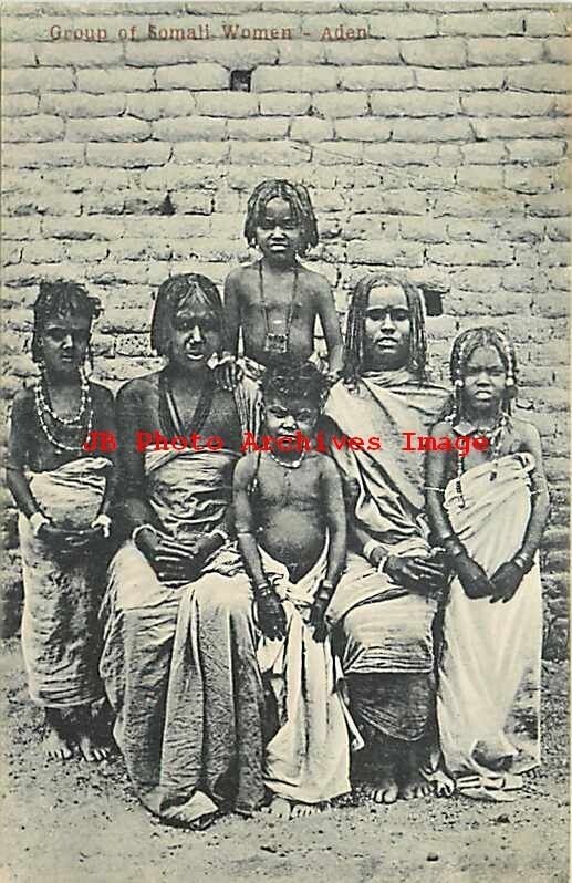 Yemen, Aden, Group of Somali Women in Native Costume, Clothing