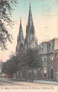 Lebanon Pennsylvania St Marys Church Antique Postcard J55626