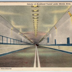1941 Mobile, Ala Interior Bankhead Street Tunnel Under River AL Linen Teich A204