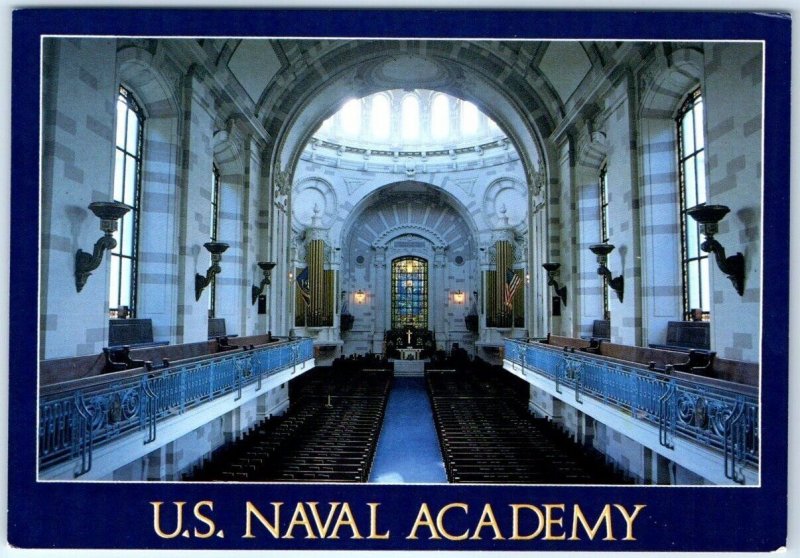 Postcard - An aerial view of the U.S. Naval Academy Chapel - Annapolis, Maryland