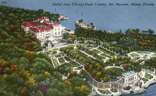 FL - Miami, Aerial View, Vizcaya-Dade County Art Museum