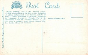 Vintage Postcard 1920's View of Public Library Boston Massachusetts MA
