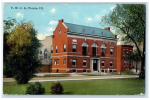 1912 YWCA Exterior View Building Field Peoria Illinois Vintage Antique Postcard