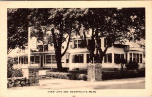 Swampscott, MA Massachusetts  DEER COVE INN Lodge/Hotel B&W Advertising Postcard
