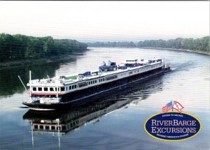 Riverboat Advertising  RIVERBARGE EXCURSION LINES Passenger Ship  4X6  Postcard