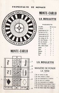 Monaco Monte Carlo Casino roulette table gambling rules photo postcard