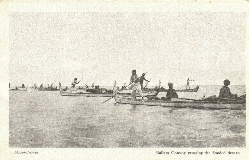 PC CPA IRAQ, BALLAM CONVOY CROSSING THE FLOODED DESERT, (b16201)