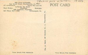 Postcard Pennyslvania Montoursville Red Star Cottages Texaco Ga  23-6472