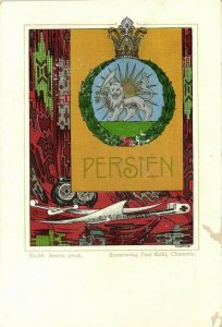 iran persia, Coat of Arms (1900) Paul Kohl Art Litho Postcard