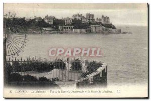 Old Postcard La Malouine Dinard View of New Promenade and the Pointe du Reel