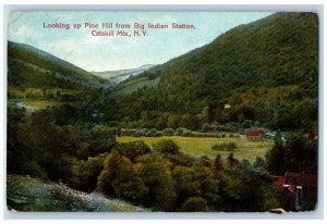 1909 Looking Up Pine Hill From Big Indian Station Catskill Mts New York Postcard