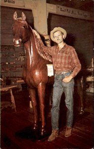 Branson Missouri Ivan Denton Carver Artist Silver Dollar City Vintage Postcard