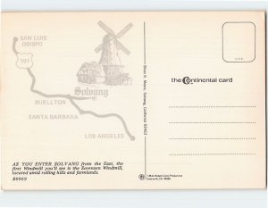 Postcard Sorensen Windmill Solvang California USA