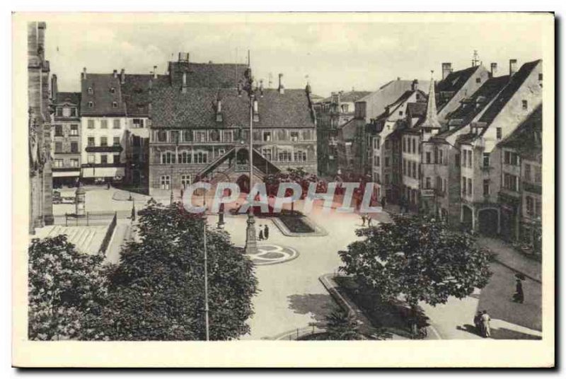 Postcard Old Mulhausen Adolf Hitler Platz