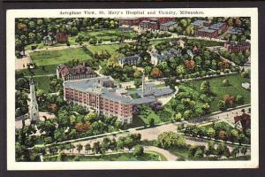 Bird Eye View St Mary Hospital Milwaukee WI Post Card  5366