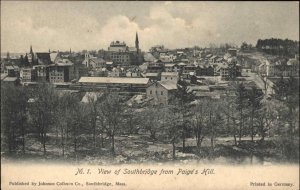 Southbridge Massachusetts MA View from Paige's Hill c1910 Vintage Postcard