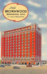 Hotel Brownwood National Hotel Brownwood Texas linen postcard